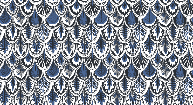 Covor de vinil albastru cu pene de pasăre - TenStickers