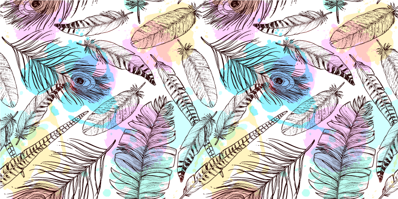 Covor de vinil cu pene de pasăre cu imprimeu animal - TenStickers