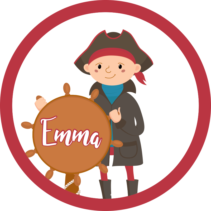 Covor de vinil cu nome pirat personalizabil - TenStickers