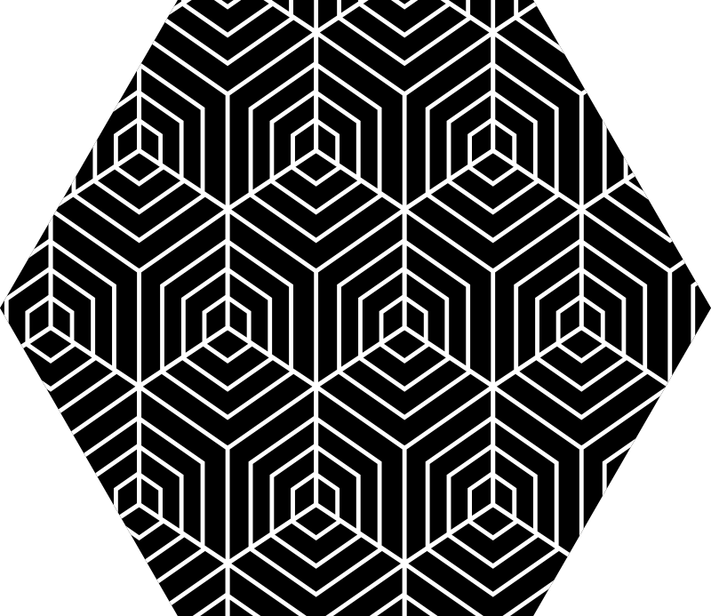 Covor de vinil geometric labirint hexagonal - TenStickers