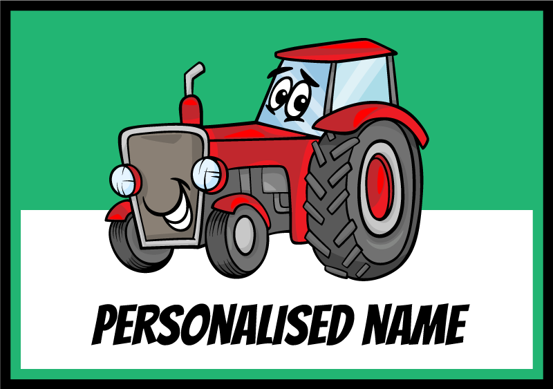 Tractor roșu personalizat covor personalizat - TenStickers