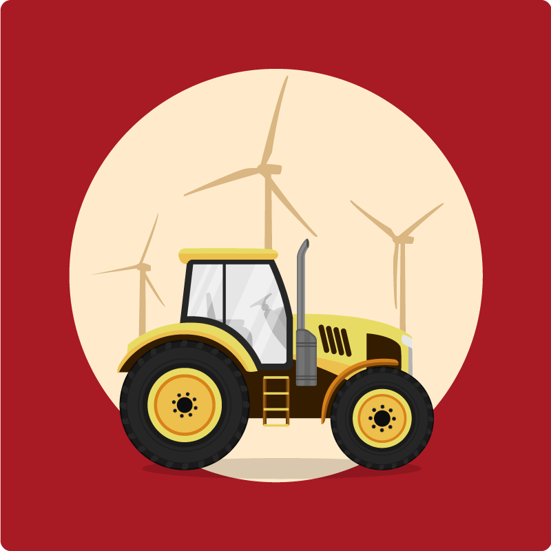 Covor de vinil pentru copii cerc de joc cu tractor - TenStickers