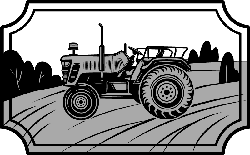 Alții covor de vinil tractor monocrom - TenStickers