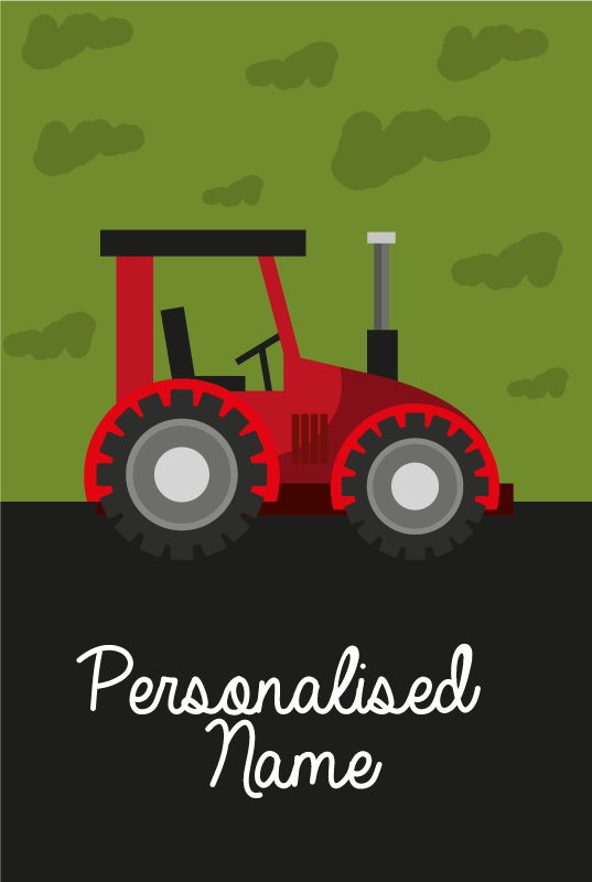 Covoraș personalizat pentru tractor verde și negru - TenStickers