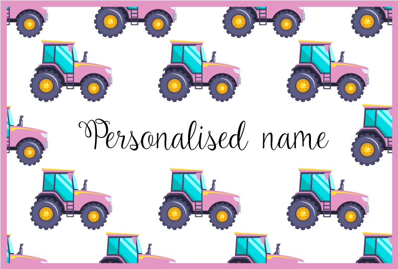 Covor de vinil cu nome tractor personalizabil - TenStickers