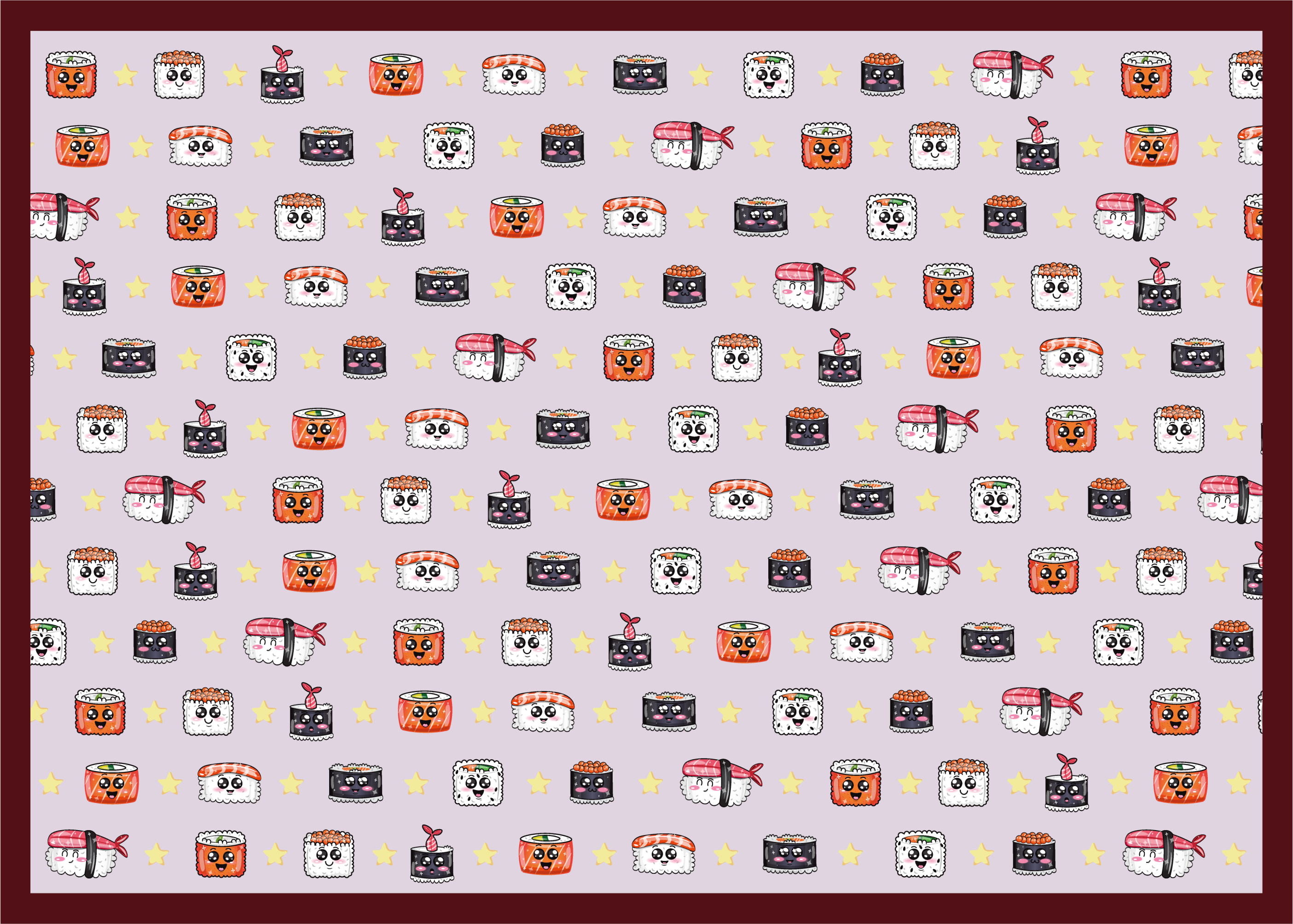 Covor de vinil pentru copii model de desene animate sushi - TenStickers