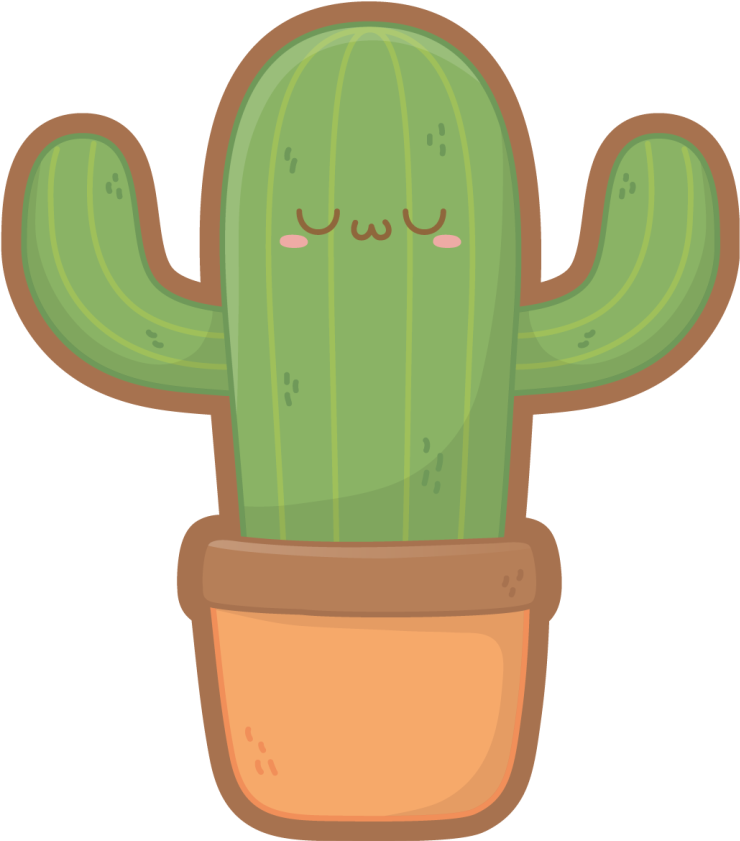 Covor vinil flori și plante ilustrație drăguță cactus - TenStickers