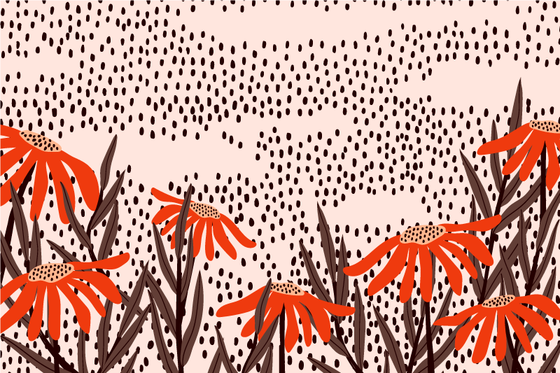 Covor vinil dormitor pete florale seninătate - TenStickers