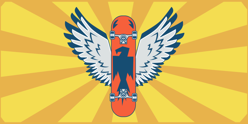 Alții covor de vinil decor aripi skateboard - TenStickers