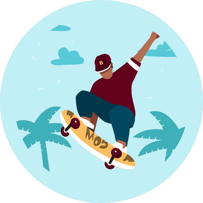 Covor de vinil Adolescenți ilustrație de skateboarding - TenStickers