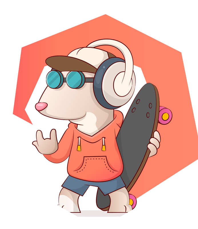 Alții covor de vinil ilustrație de mouse patinator - TenStickers