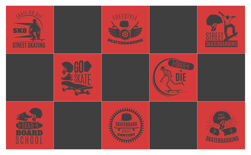 Covor de vinil jocuri tematică de skateboard - TenStickers