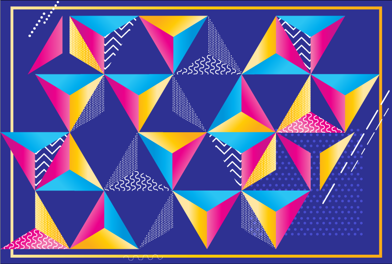 Triunghiuri cu diferite texturi covor geometric - TenStickers