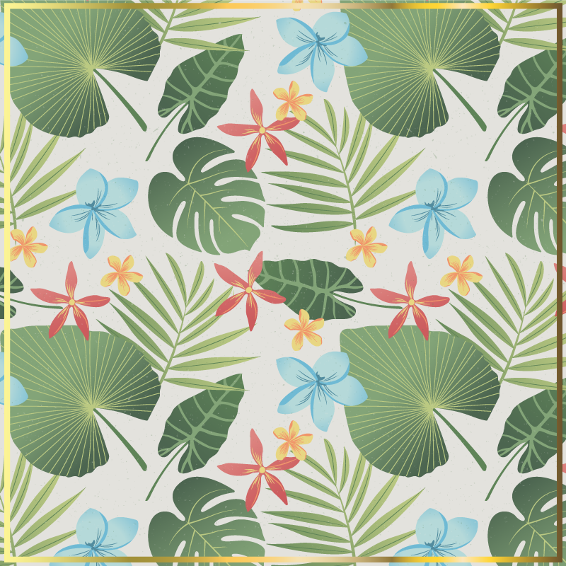 Covor vinil flori și plante design floral tropical - TenStickers
