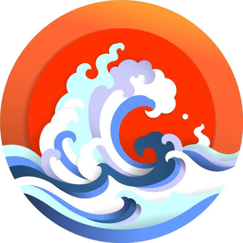 Covor vinil cu aspect de natura cerc de valuri oceanice - TenStickers