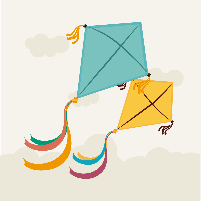 Covor de vinil pentru copii ilustrație de zmee zburătoare - TenStickers