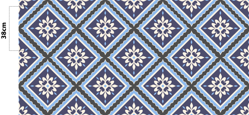 Covor de vinil pentru bucătărie țiglă model floral - TenStickers