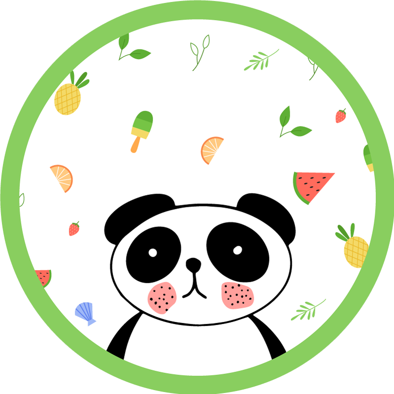 Covor de vinil pentru copii drăguț cerc panda - TenStickers