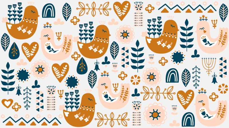 Copii cu covor nordic din vinil pasăre cântătoare - TenStickers