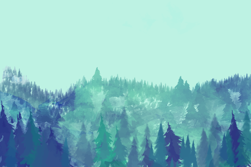 Covor vinil cu aspect de natura pădure verde luxuriantă - TenStickers