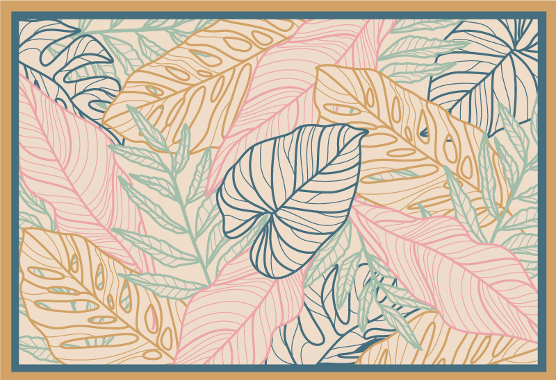 Covor vinil cu aspect de natura modele tropicale cu frunze - TenStickers