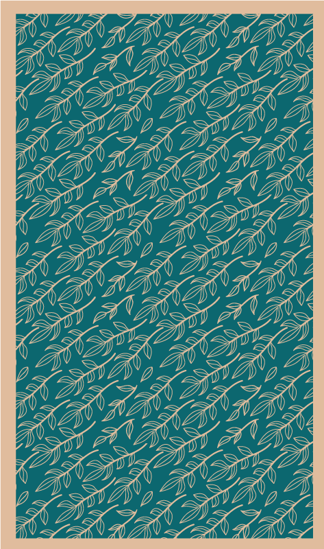 Covor cu model floral albastru din vinil nordic - TenStickers