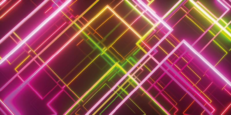 Covor vinil modern artă cu linii neon - TenStickers