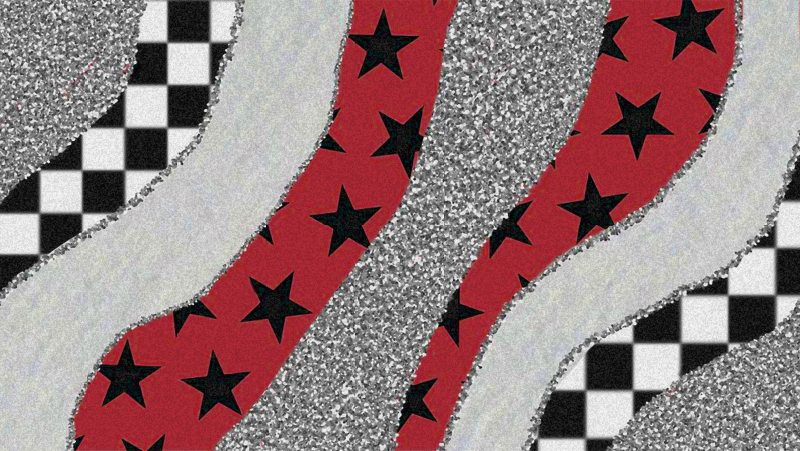 Covor din vinil valuri roșii înstelate - TenStickers