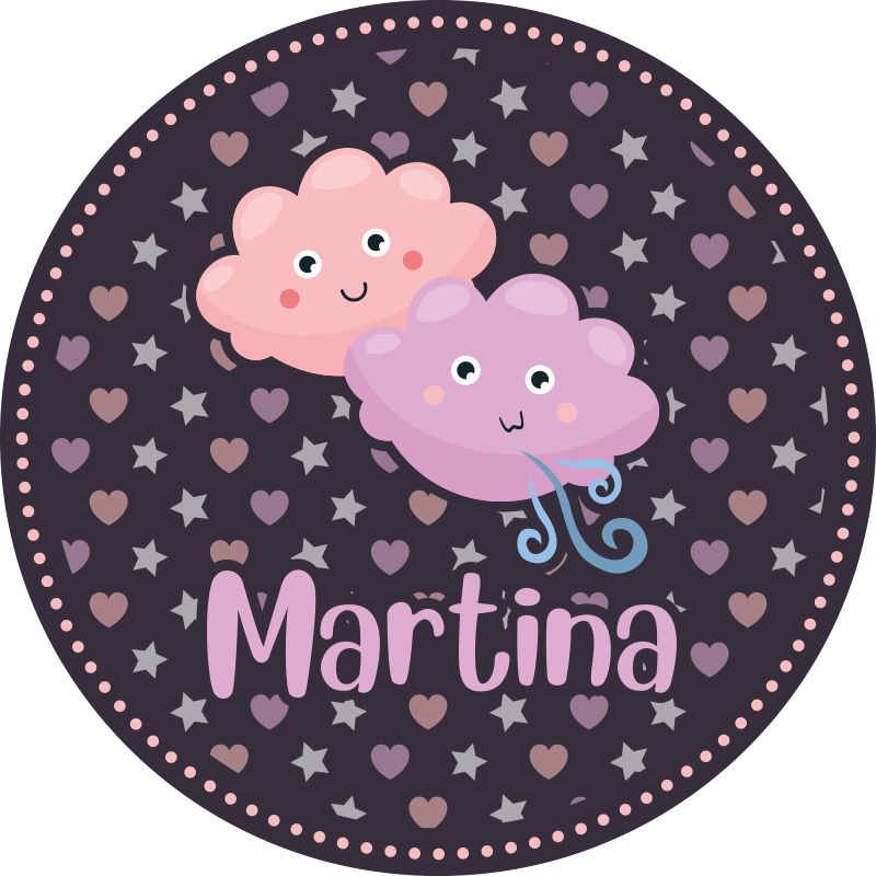 Alții covor de vinil nori mov cu nume - TenStickers