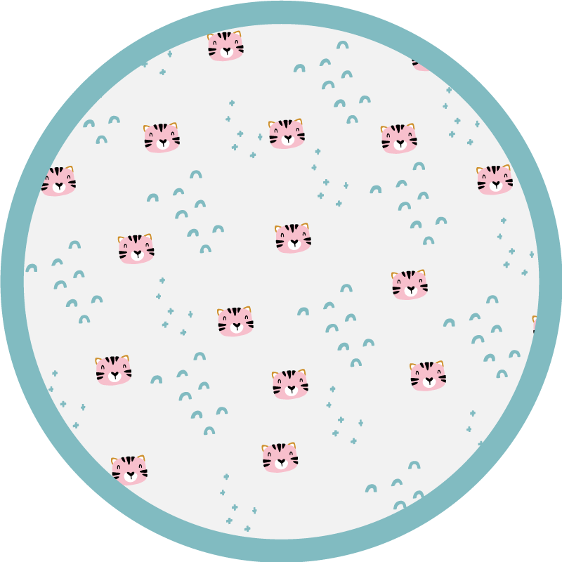 Alții covor de vinil curcubee albastre și pisici roz - TenStickers