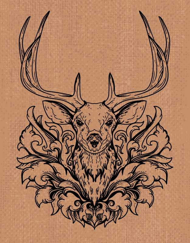 Covor vinil animal design elegant de cerb - TenStickers