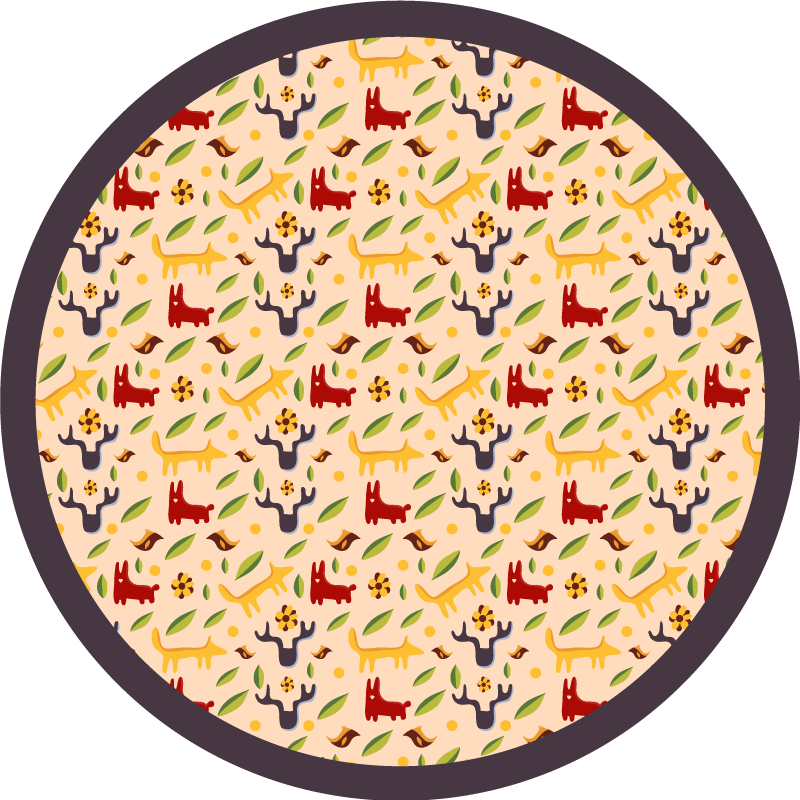 Alții covor de vinil animale colorate de pădure - TenStickers