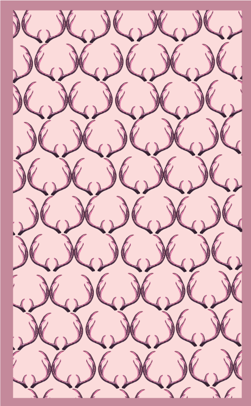 Covor roz din coarne de cerb din vinil - TenStickers