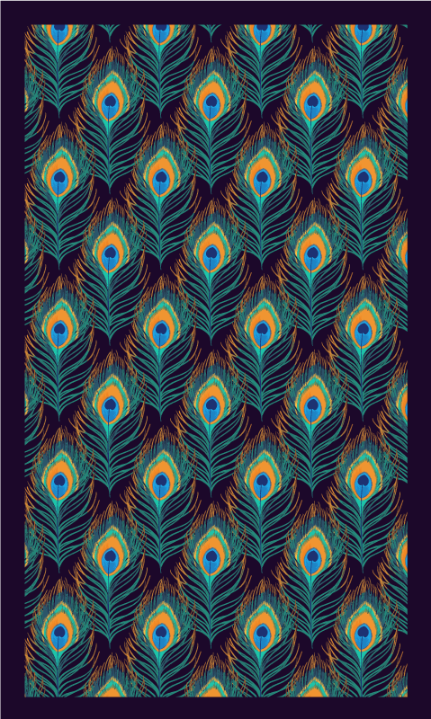 Covor vinil dormitor motiv cu pene de păun - TenStickers