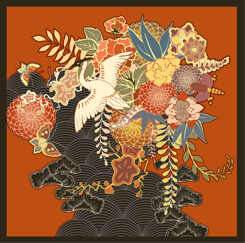 Covor vinil flori și plante element botanic elaborat - TenStickers