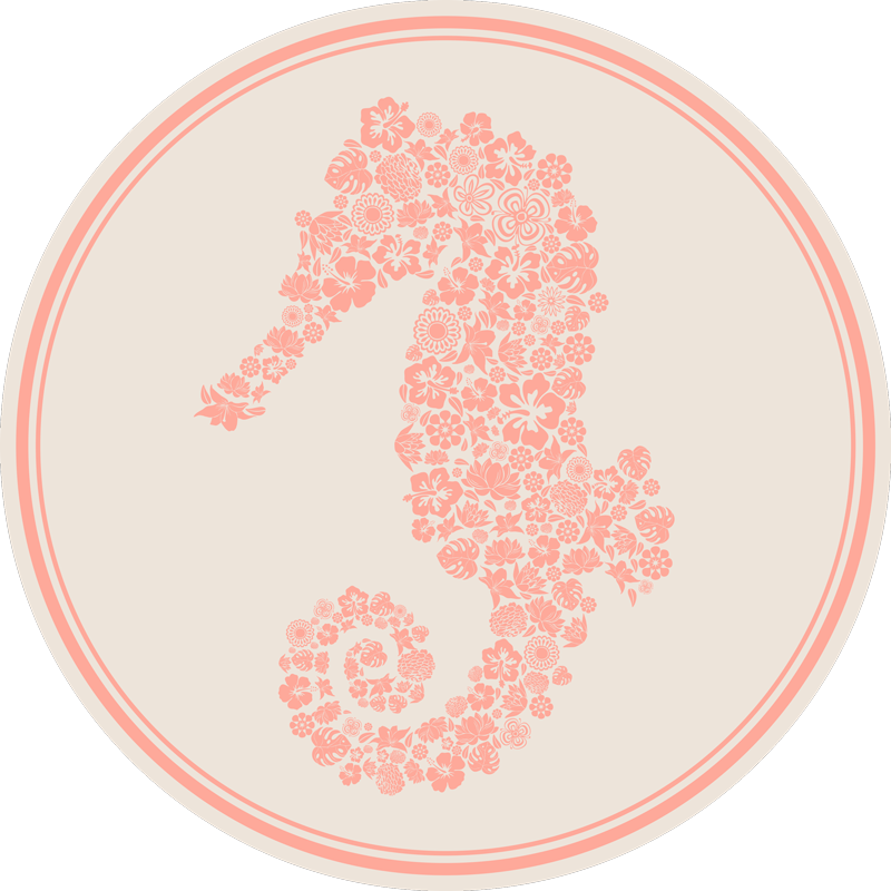 Covor floral animal de cal de mare - TenStickers