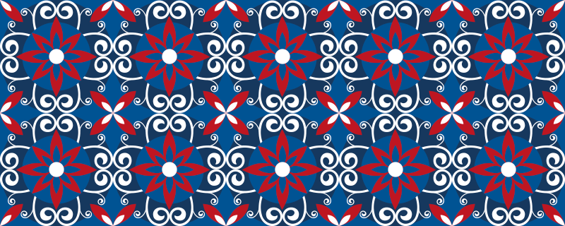 Covor vinil efect de țiglă element spiralat botanic - TenStickers