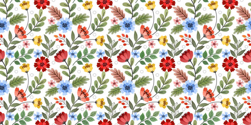 Gresie podea bucatarie buchet flori vintage - TenStickers