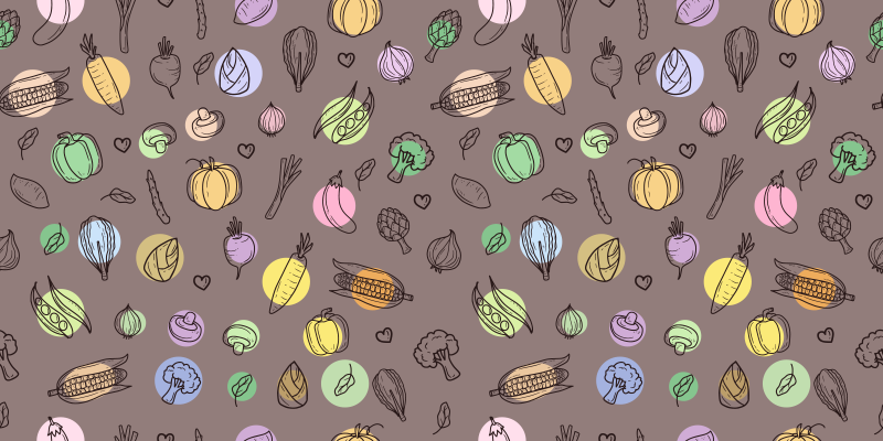 Gresie podea bucatarie legume maro - TenStickers