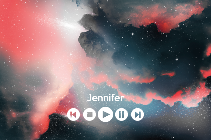 Covor de vinil adolescenți muzică personalizată spațială - TenStickers