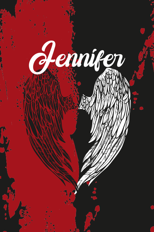 Covor de vinil Adolescenți aripioare de inimă cu nume - TenStickers