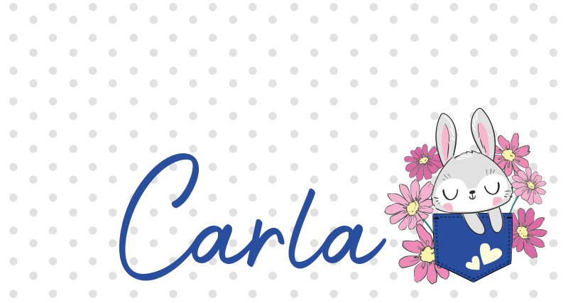 Alții covor de vinil iepuraș gri cu nume - TenStickers