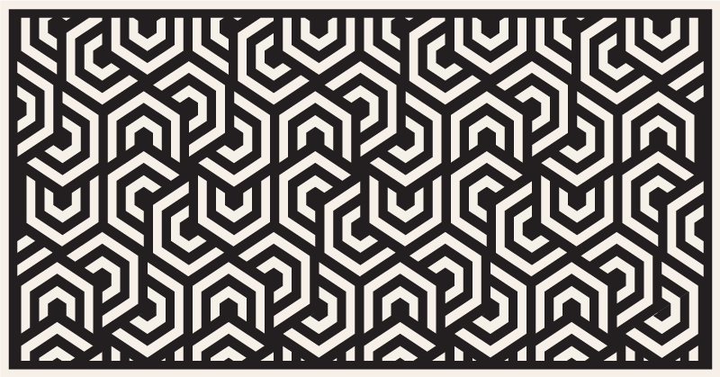 Covor de vinil geometric hexagonuri alb-negru - TenStickers