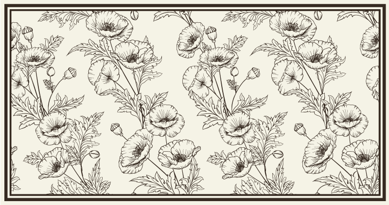 Covor de vinil hol model floral contur - TenStickers