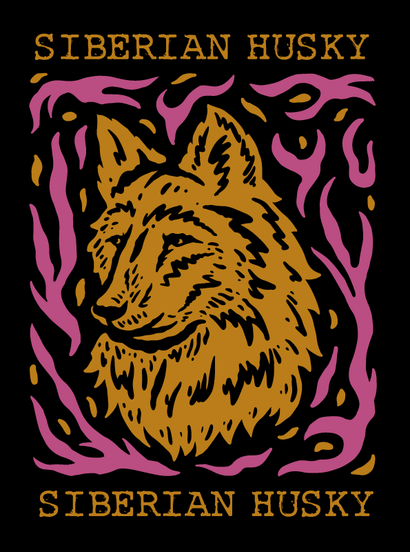 Covor vinil animal portret de husky siberian - TenStickers