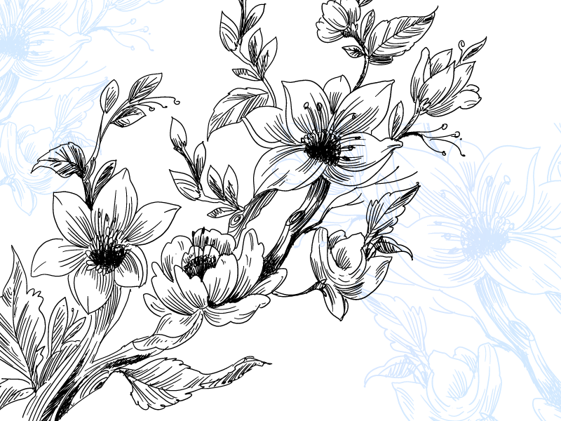 Covor vinil flori și plante conceptul de floare azurie - TenStickers