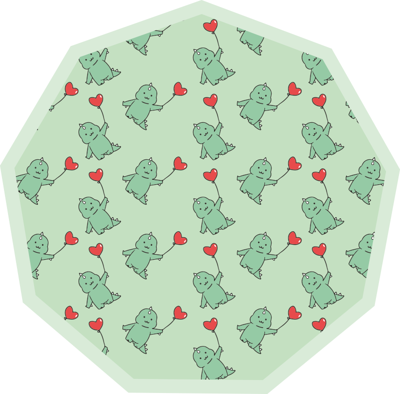 Covor de vinil pentru copii dragoni verzi cu inimioare - TenStickers