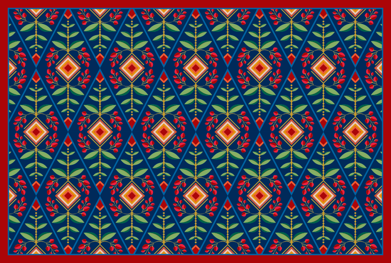 Covor de vinil geometric cu motiv geometric botanic - TenStickers