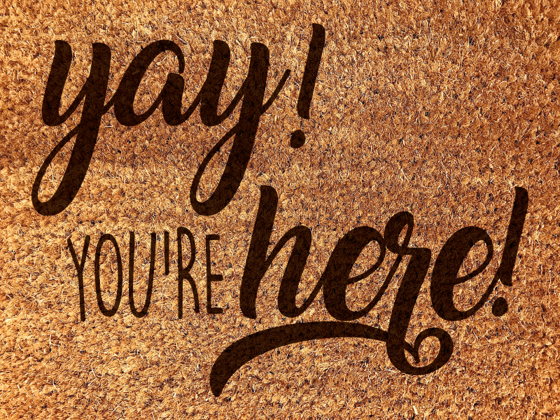 Covor vinil hol intrare frază de bun venit călduroasă - TenStickers