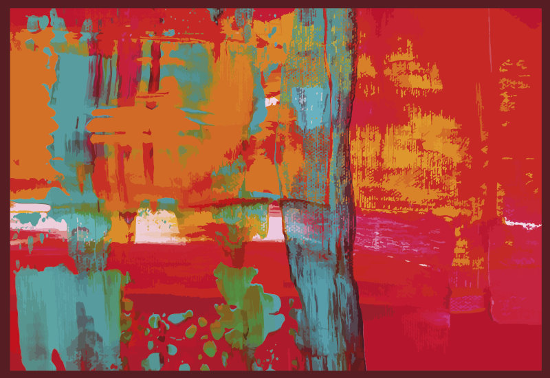 Covor de vinil geometric lovituri de pictură abstractă - TenStickers